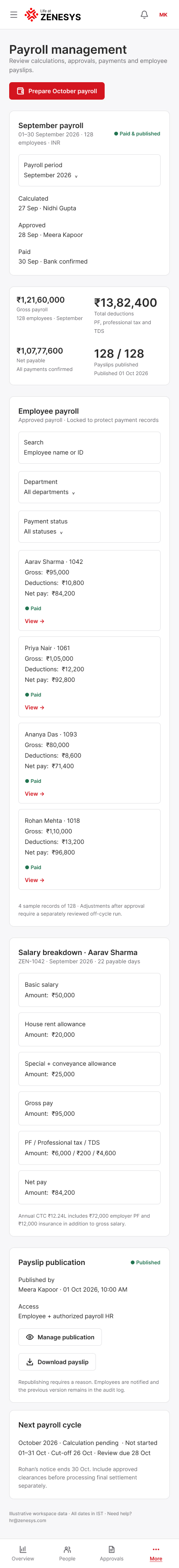Payroll management — Mobile